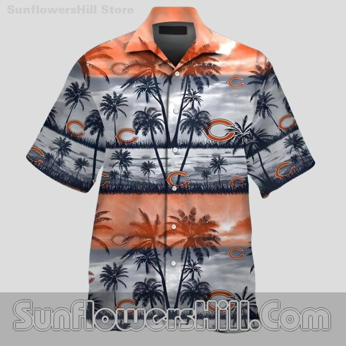 Chicago Bears Orange Gray Aloha Shirt for Summer Tailgates Chicago Bears Orange Gray Aloha Shirt for Summer Tailgates