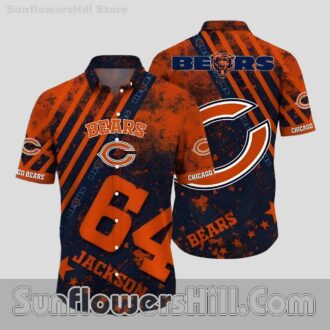 Chicago Bears Orange Grunge Button Up Shirt for Game Day Style