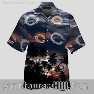Chicago Bears Palm Tree Aloha Button Up for Beach Trips