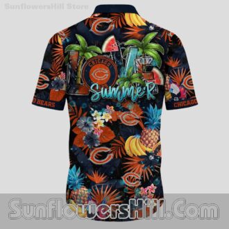 Chicago Bears Pineapple Cocktail Button Up Shirt for Game Day Fans