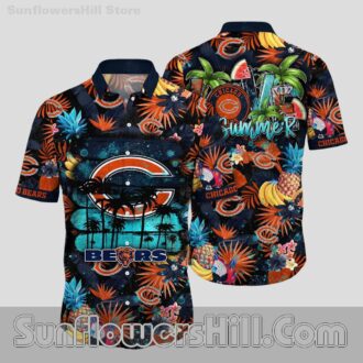 Chicago Bears Pineapple Cocktail Button Up Shirt for Game Day Fans