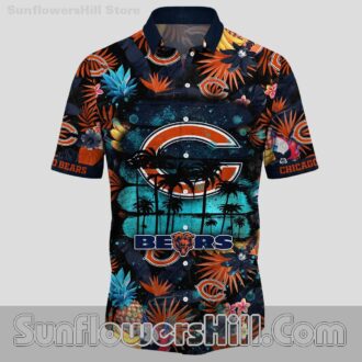 Chicago Bears Pineapple Cocktail Button Up Shirt for Game Day Fans