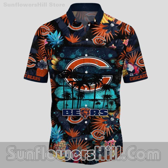 Chicago Bears Pineapple Cocktail Button Up Shirt for Game Day Fans
