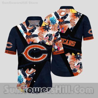 Chicago Bears Pineapple Floral Hawaiian Shirt for Beach Day Vibes