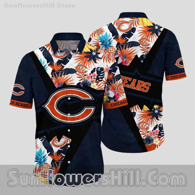 Chicago Bears Pineapple Floral Hawaiian Shirt for Beach Day Vibes