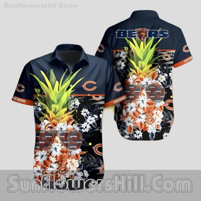 Chicago Bears Pineapple Floral Hawaiian Shirt for Beach Trip Fans