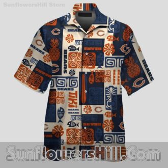 Chicago Bears Retro Tiki Button Up Shirt for Summer Beach Days