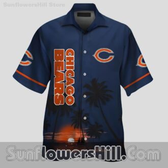 Chicago Bears Sunset Island Aloha Shirt for Football Lovers