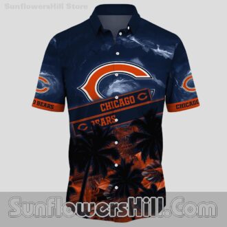 Chicago Bears Stormy Sunset Hawaiian Shirt for Beach Day Vibes