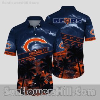 Chicago Bears Stormy Sunset Hawaiian Shirt for Beach Day Vibes