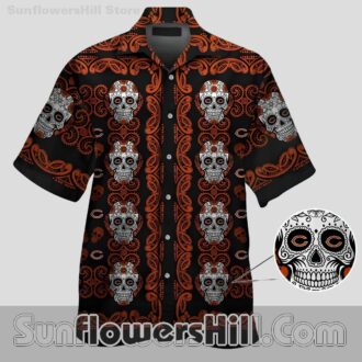 Chicago Bears Sugar Skull Hawaiian Shirt for Beach Trips and Tailgates