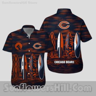 Chicago Bears Surfboard Print Hawaiian Shirt for Beach Trips