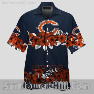 Chicago Bears Tropical Flower Button Up Shirt for Summer BBQs