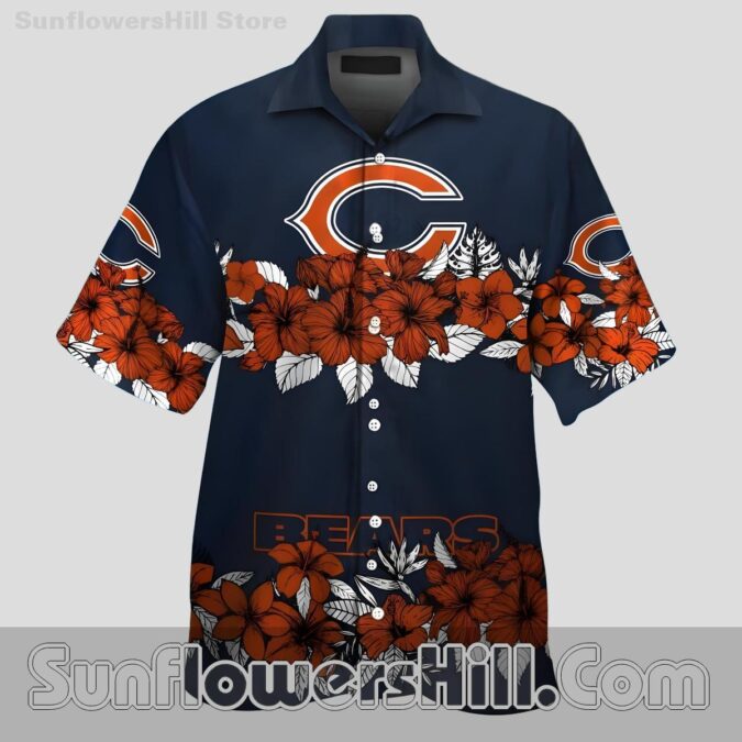 Chicago Bears Tropical Flower Button Up Shirt for Summer BBQs