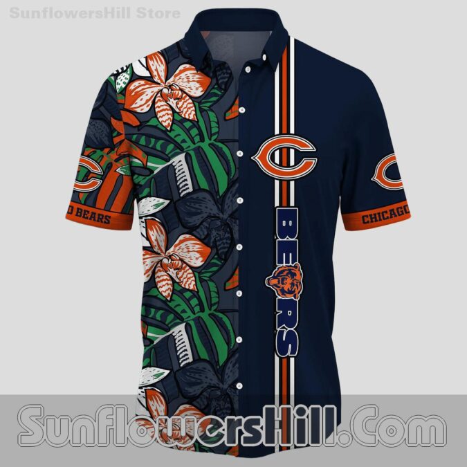 Chicago Bears Tropical Orchid Hawaiian Shirt for Game Day Fans