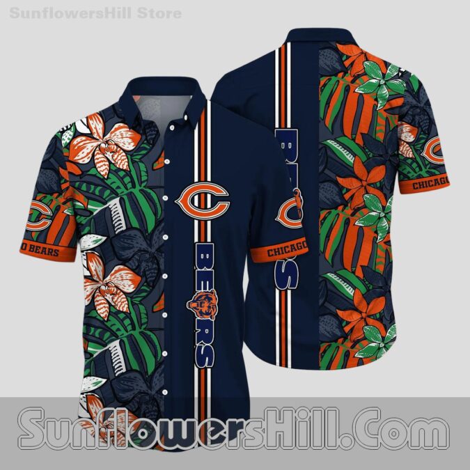 Chicago Bears Tropical Orchid Hawaiian Shirt for Game Day Fans