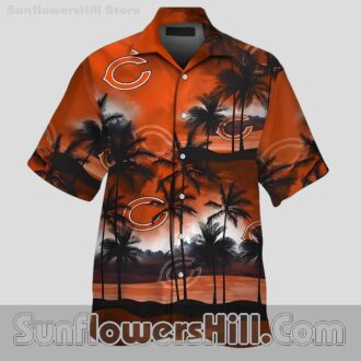 Chicago Bears Tropical Palm Tree Casual Shirt for Summer BBQs