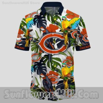 Chicago Bears Tropical Parrot Hawaiian Shirt for Beach Day Fans