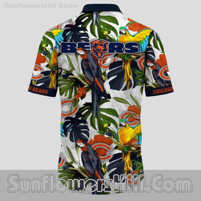Chicago Bears Tropical Parrot Hawaiian Shirt for Beach Day Fans