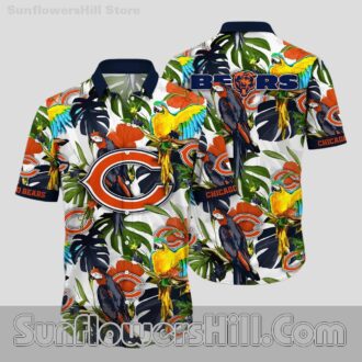 Chicago Bears Tropical Parrot Hawaiian Shirt for Beach Day Fans