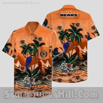 Chicago Bears Tropical Parrot Hawaiian Shirt for Beach Trips and Tailgates