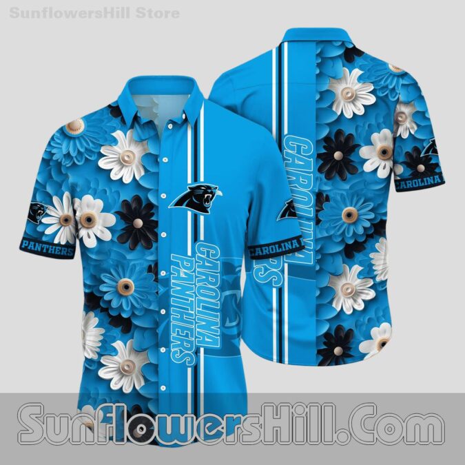 Carolina Panthers Blue Daisy Button Up Shirt for Summer BBQ Lovers Carolina Panthers Blue Daisy Button Up Shirt for Summer BBQ Lovers