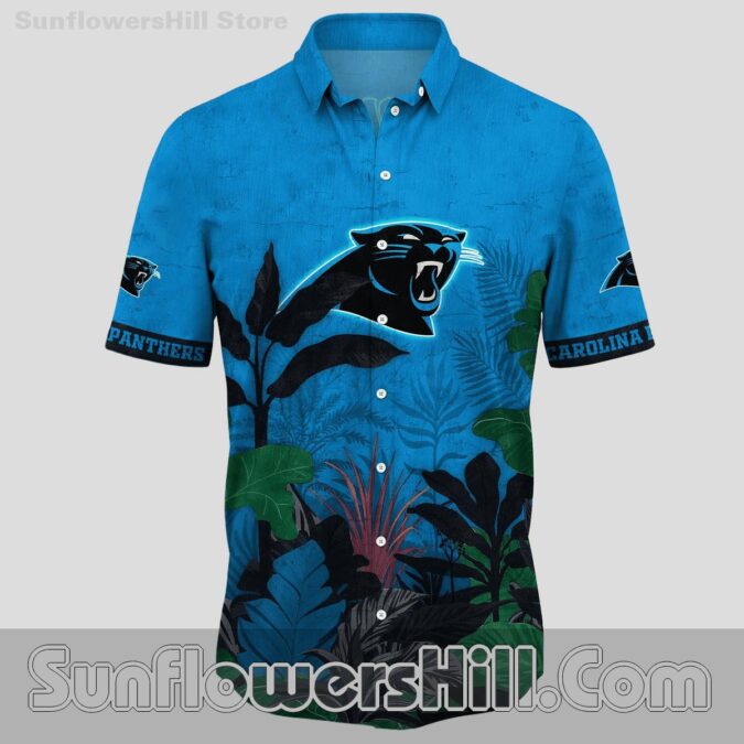 Carolina Panthers Blue Leaf Hawaiian Shirt for Beach Trips