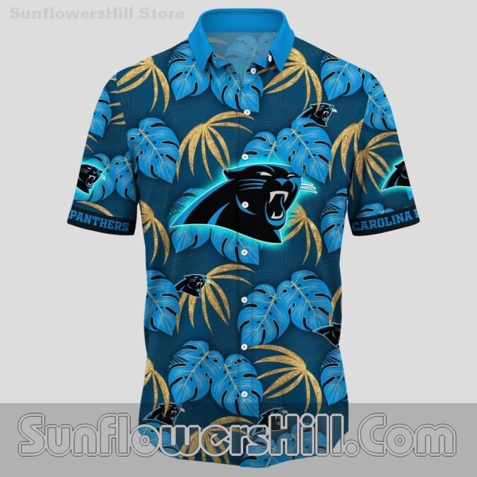 Carolina Panthers Blue Leaf Hawaiian Shirt for Game Day Tailgates