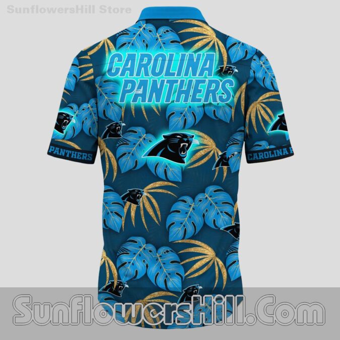 Carolina Panthers Blue Leaf Hawaiian Shirt for Game Day Tailgates