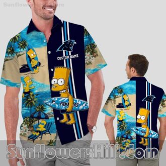 Carolina Panthers Cartoon Beach Hawaiian Shirt for Fans on Vacation