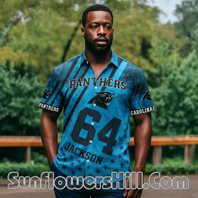 Carolina Panthers Custom Name & Number Casual Shirt for Football Weekends Carolina Panthers Custom Name & Number Casual Shirt for Football Weekends
