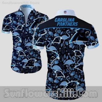 Carolina Panthers Flamingo Print Hawaiian Shirt for Summer Tailgates