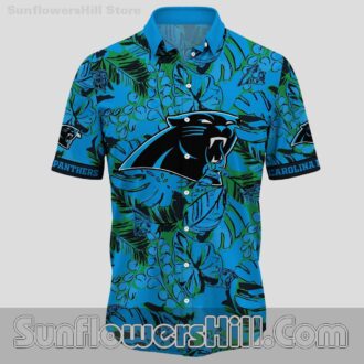 Carolina Panthers Green Leaf Hawaiian Shirt for Beach Trips