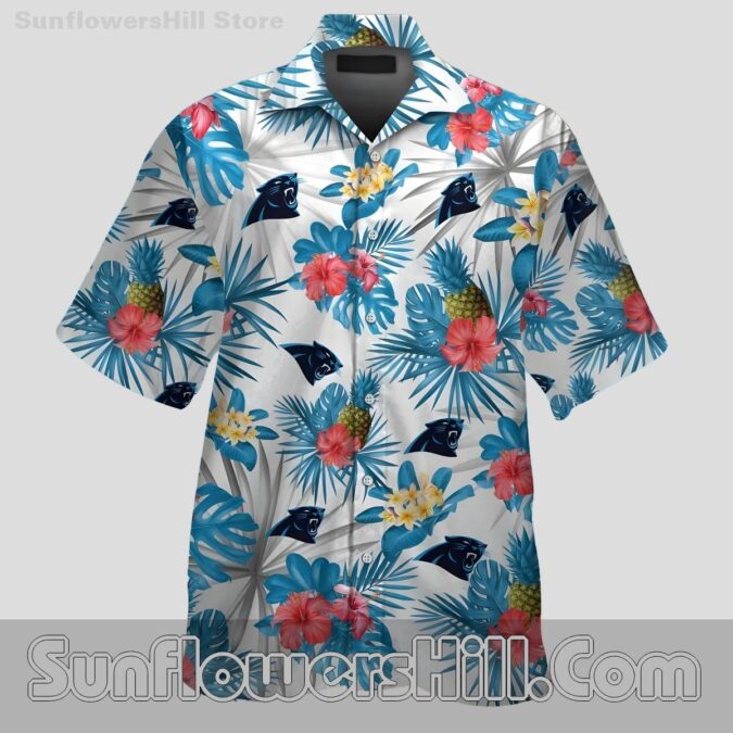 Carolina Panthers Hibiscus Leaf Casual Shirt for Fans and Family Cookouts Carolina Panthers Hibiscus Leaf Casual Shirt for Fans and Family Cookouts
