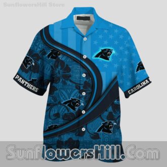 Carolina Panthers Hibiscus Print Hawaiian Shirt for Tailgate Fans