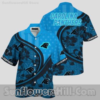 Carolina Panthers Hibiscus Print Hawaiian Shirt for Tailgate Fans