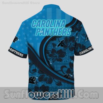 Carolina Panthers Hibiscus Print Hawaiian Shirt for Tailgate Fans