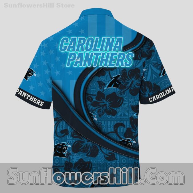 Carolina Panthers Hibiscus Print Hawaiian Shirt for Tailgate Fans