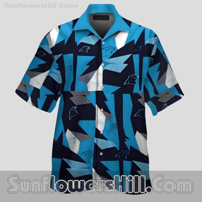 Carolina Panthers Lightning Pattern Button Up Shirt for Game Day Energy Carolina Panthers Lightning Pattern Button Up Shirt for Game Day Energy