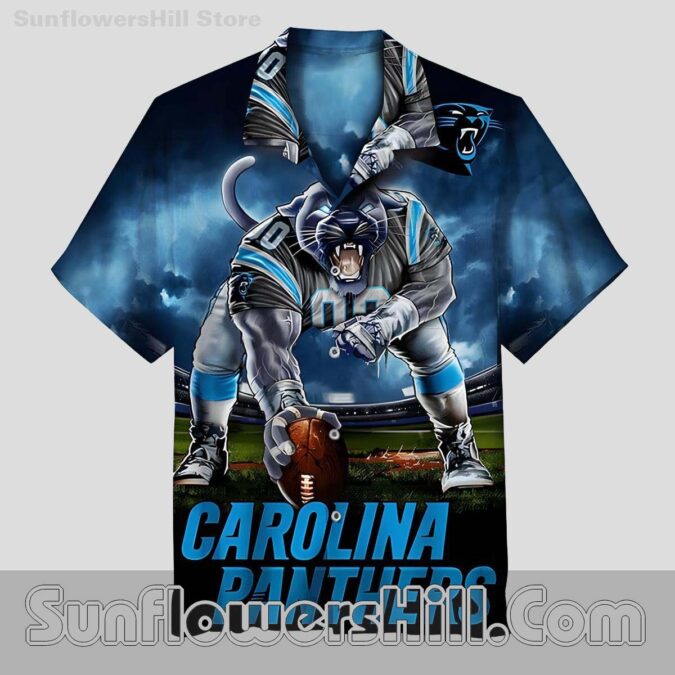 Carolina Panthers Mascot Graphic Hawaiian Shirt for Game Day Fans Carolina Panthers Mascot Graphic Hawaiian Shirt for Game Day Fans