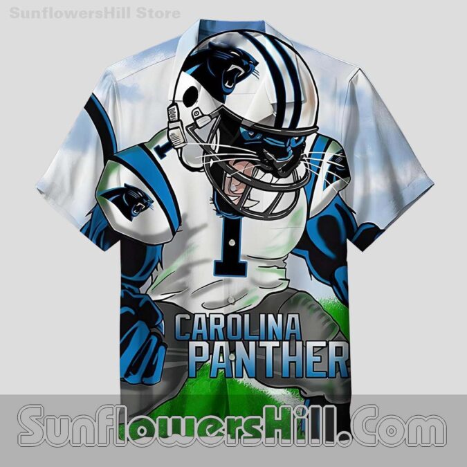 Carolina Panthers Mascot White Hawaiian Shirt for Tailgate Fans Carolina Panthers Mascot White Hawaiian Shirt for Tailgate Fans