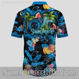 Carolina Panthers Palm Tree Aloha Shirt for Holiday Getaways and Sports Lovers