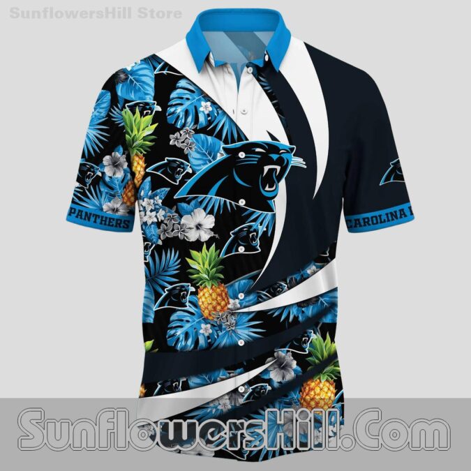 Carolina Panthers Pineapple Button Up Hawaiian Shirt for Beach Day Fans