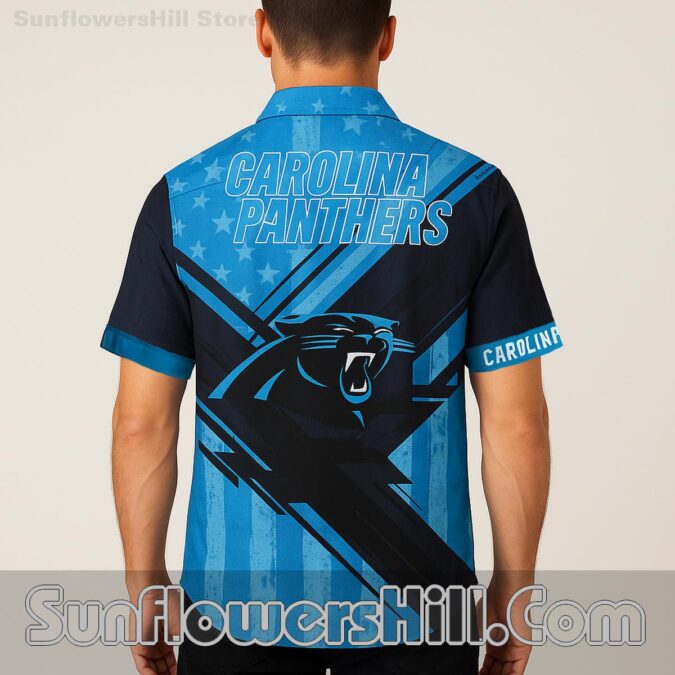 Carolina Panthers Star Stripe Button Up Shirt for Tailgate Parties