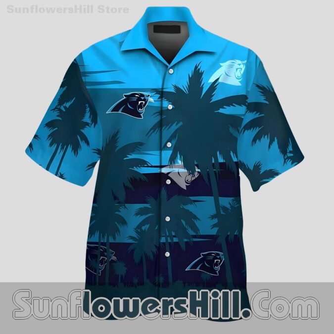 Carolina Panthers Sunset Palm Hawaiian Shirt for Beach Trips Carolina Panthers Sunset Palm Hawaiian Shirt for Beach Trips