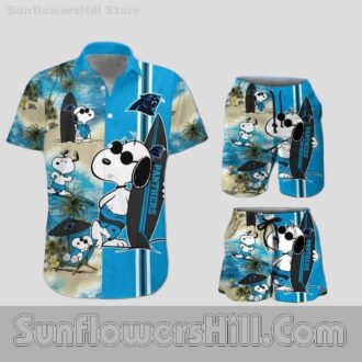 Carolina Panthers Surfboard Snoopy Hawaiian Shirt for Beach Trip Fans
