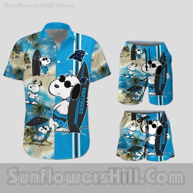 Carolina Panthers Surfboard Snoopy Hawaiian Shirt for Beach Trip Fans Carolina Panthers Surfboard Snoopy Hawaiian Shirt for Beach Trip Fans