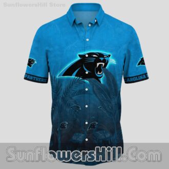 Carolina Panthers Tropical Leaf Button Up Shirt for Game Day Fans