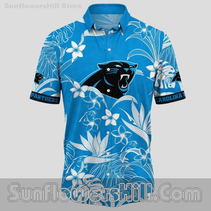 Carolina Panthers White Floral Hawaiian Shirt for Game Day Fans Carolina Panthers White Floral Hawaiian Shirt for Game Day Fans