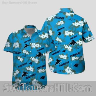 Carolina Panthers White Hibiscus Hawaiian Shirt for Beach Trip Fans